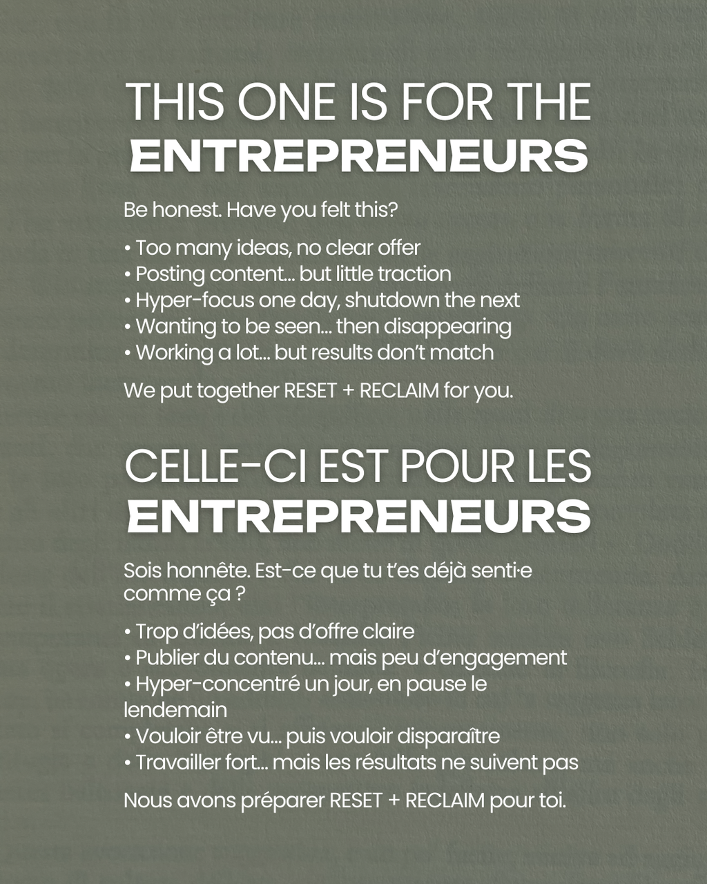 Bundle : Reclaim + Reset